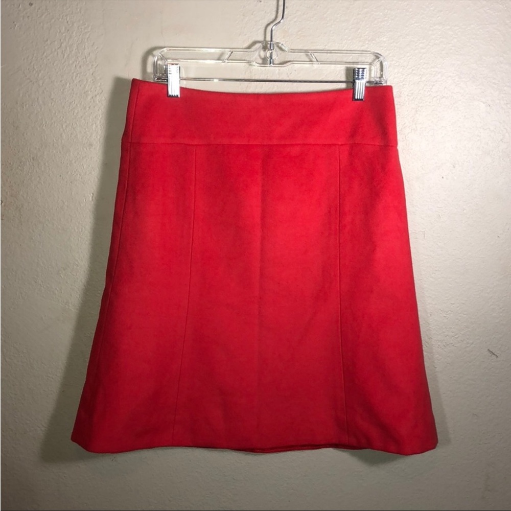 J. Crew Red Francie Wool Skirt